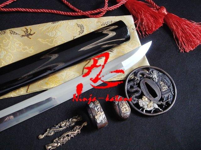 Hand Forged 9260 Spring Steel Blade Katana Dragon Tsuba