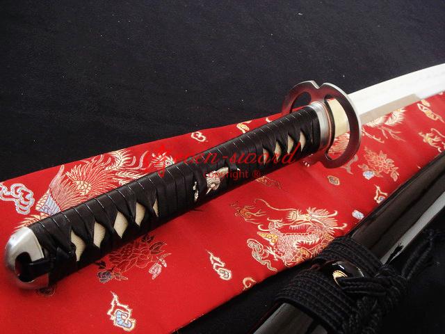 Clay Tempered 1095 High Carbon Steel Musashi Tsuba Katana Sword Real Kissaki111