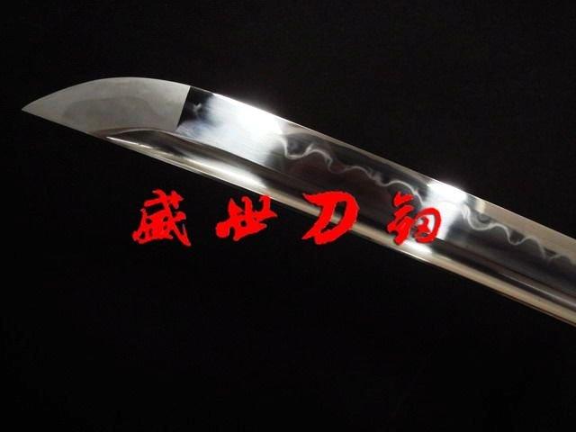 Clay Tempered Japanese Samurai Katana Silver Wave Tsuba Razor Sharp Blade