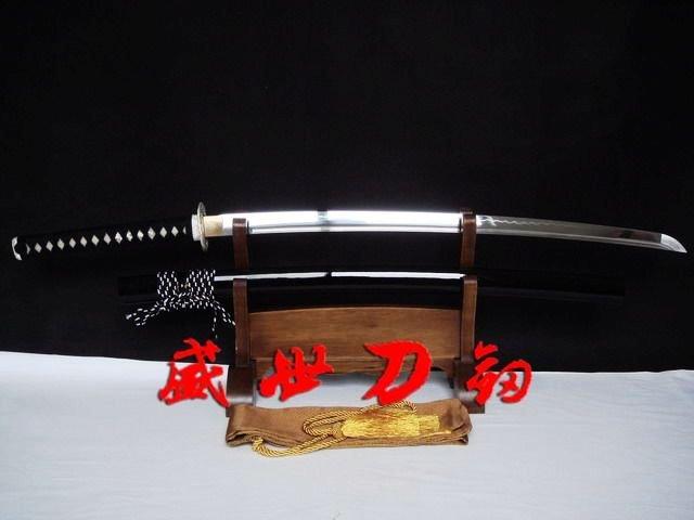 Clay Tempered Japanese Samurai Katana Silver Wave Tsuba Razor Sharp Blade