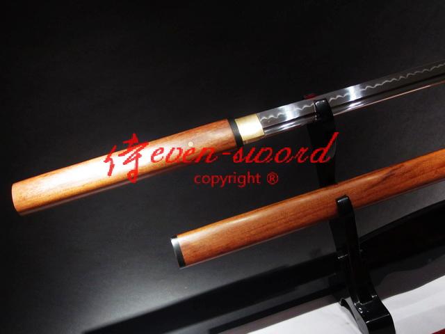 Clay Tempered T-10 Steel Blade Shirasaya Ninja Sword Sharpened Rose Wooden Saya