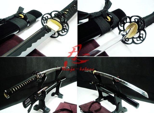 40.6" hand forged musashi tsuba japanese katana sword full tang sharpened 