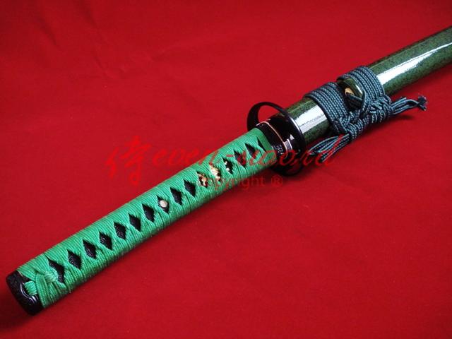 Battle Ready 9260 Spring Steel Green Japanese Katana Cyclone Tsuba Functional Sword