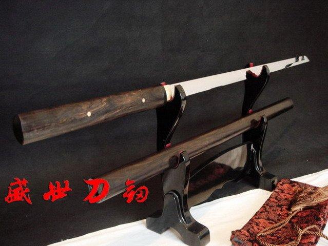Battle Ready Clay Tempered T-10 Steel Japanese Zatoichi Katana Shirasaya Sword Rosewood Sheath Sharpened