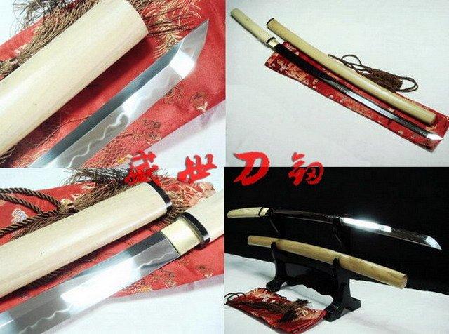 Top High Quality Clay Tempered Japanese Shirasaya Katana Razor Sharp Blade